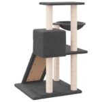 Kattenmeubel met sisal krabpalen 82 cm donkergrijs – Image 5