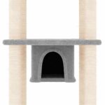 Kattenmeubel met sisal krabpalen 169 cm lichtgrijs - Image 6