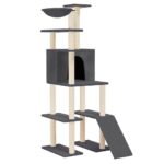 Kattenmeubel met sisal krabpalen 166 cm donkergrijs - Afbeelding 2