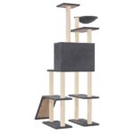 Kattenmeubel met sisal krabpalen 166 cm donkergrijs - Afbeelding 5