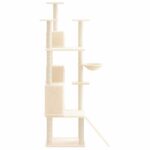 Kattenmeubel met sisal krabpalen 175 cm crèmekleurig – Image 4