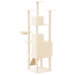 Kattenmeubel met sisal krabpalen 175 cm crèmekleurig – Image 5
