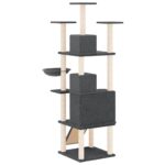 Kattenmeubel met sisal krabpalen 175 cm donkergrijs - Afbeelding 5