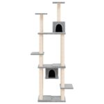 Kattenmeubel met sisal krabpalen 176 cm lichtgrijs – Image 3