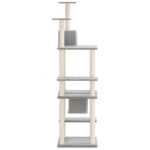 Kattenmeubel met sisal krabpalen 176 cm lichtgrijs – Image 4