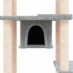 Kattenmeubel met sisal krabpalen 176 cm lichtgrijs – Image 6