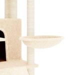Kattenmeubel met sisal krabpalen 154 cm crèmekleurig - Image 6