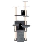 Kattenmeubel met sisal krabpalen 154 cm donkergrijs - Afbeelding 3