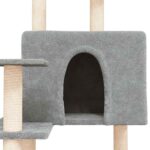 Kattenmeubel met sisal krabpalen 153 cm lichtgrijs – Image 6