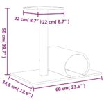 Kattenmeubel met tunnel 60x34,5x50 cm donkergrijs – Image 7