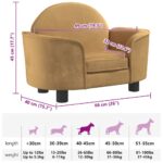 Hondenmand 66x40x45 cm fluweel bruin – Image 7