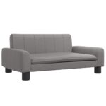 Hondenmand 70x45x30 cm kunstleer grijs – Image 2
