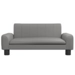 Hondenmand 70x45x30 cm kunstleer grijs – Image 3