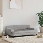 Hondenmand 90x53x30 cm fluweel lichtgrijs