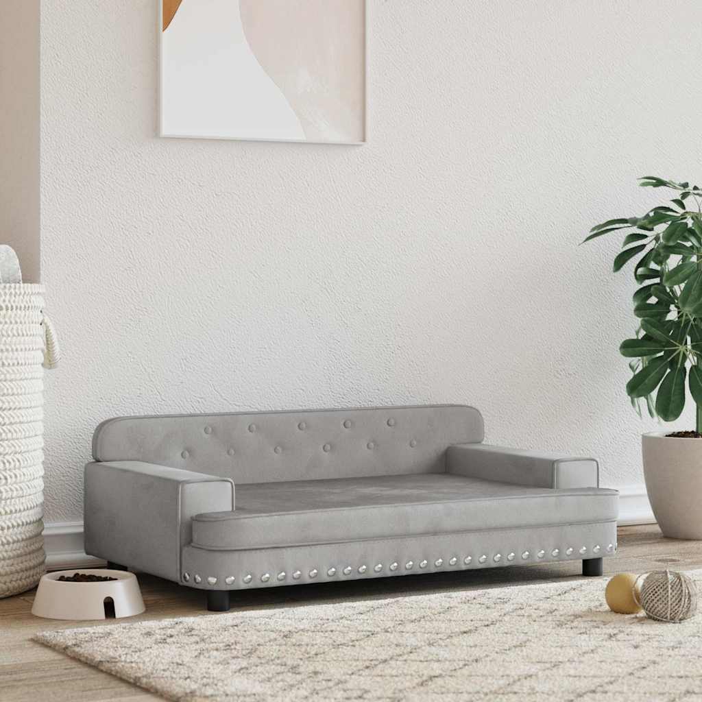 8720287218524_m_en_hd_1.jpg Hondenmand 90x53x30 cm fluweel lichtgrijs – Image 1