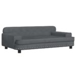 Hondenmand 90x53x30 cm fluweel donkergrijs - Afbeelding 2