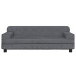 Hondenmand 90x53x30 cm fluweel donkergrijs - Afbeelding 3