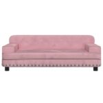Hondenmand 90x53x30 cm fluweel roze – Image 3