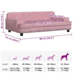 Hondenmand 90x53x30 cm fluweel roze – Image 7