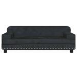 Hondenmand 90x53x30 cm fluweel zwart - Afbeelding 3