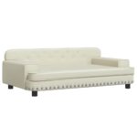 Hondenmand 90x53x30 cm kunstleer crèmekleurig - Image 2