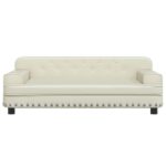 Hondenmand 90x53x30 cm kunstleer crèmekleurig - Image 3