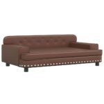 Hondenmand 90x53x30 cm kunstleer bruin - Image 2