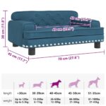 Hondenmand 70x45x30 cm fluweel blauw - Afbeelding 7