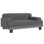 Hondenmand 70x45x30 cm fluweel donkergrijs - Afbeelding 2
