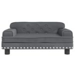 Hondenmand 70x45x30 cm fluweel donkergrijs - Afbeelding 3