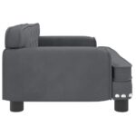 Hondenmand 70x45x30 cm fluweel donkergrijs - Afbeelding 4