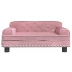 Hondenmand 70x45x30 cm fluweel roze – Image 3