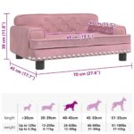 Hondenmand 70x45x30 cm fluweel roze – Image 7