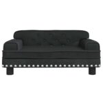 Hondenmand 70x45x30 cm fluweel zwart – Image 3
