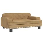 Hondenmand 70x45x30 cm fluweel bruin – Image 2