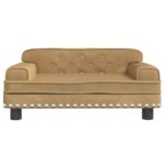 Hondenmand 70x45x30 cm fluweel bruin – Image 3