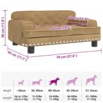 Hondenmand 70x45x30 cm fluweel bruin – Image 7