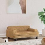 Hondenmand 70x45x30 cm fluweel bruin