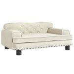 Hondenmand 70x45x30 cm fluweel crèmekleurig – Image 2