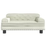 Hondenmand 70x45x30 cm fluweel crèmekleurig – Image 3