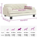 Hondenmand 70x45x30 cm fluweel crèmekleurig – Image 7