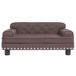 Hondenmand 70x45x30 cm kunstleer bruin – Image 3