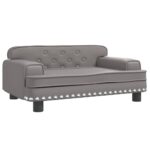 Hondenmand 70x45x30 cm kunstleer grijs - Afbeelding 2