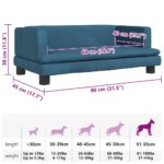 Hondenmand 80x45x30 cm fluweel blauw – Image 7