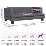 Hondenmand 80x45x30 cm fluweel donkergrijs - Afbeelding 7