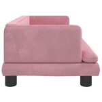 Hondenmand 80x45x30 cm fluweel roze – Image 4