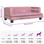 Hondenmand 80x45x30 cm fluweel roze – Image 7