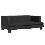 Hondenmand 80x45x30 cm fluweel zwart - Image 2
