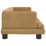 Hondenmand 80x45x30 cm fluweel bruin – Image 4