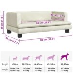 Hondenmand 80x45x30 cm fluweel crèmekleurig – Image 7